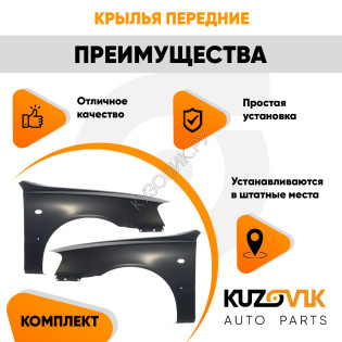 Крылья передние Hyundai Accent (1999-2012) комплект 2 штуки левое + правое KUZOVIK